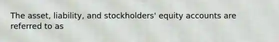 The asset, liability, and stockholders' equity accounts are referred to as