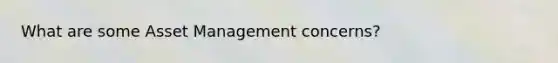 What are some Asset Management concerns?