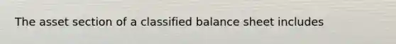 The asset section of a classified balance sheet includes