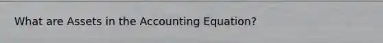 What are Assets in <a href='https://www.questionai.com/knowledge/k7UJ6J5ODQ-the-accounting-equation' class='anchor-knowledge'>the accounting equation</a>?