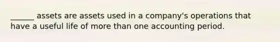 ______ assets are assets used in a company's operations that have a useful life of more than one accounting period.