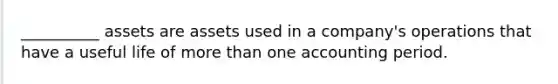 __________ assets are assets used in a company's operations that have a useful life of more than one accounting period.