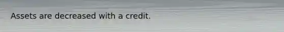 Assets are decreased with a credit.