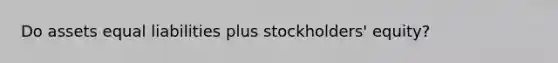 Do assets equal liabilities plus stockholders' equity?