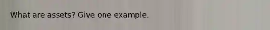 What are assets? Give one example.