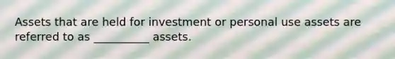 Assets that are held for investment or personal use assets are referred to as __________ assets.