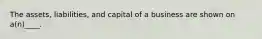 The assets, liabilities, and capital of a business are shown on a(n)____.