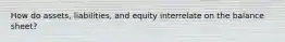 How do assets, liabilities, and equity interrelate on the balance sheet?