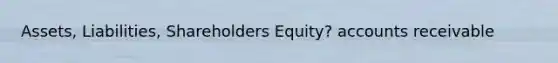 Assets, Liabilities, Shareholders Equity? accounts receivable