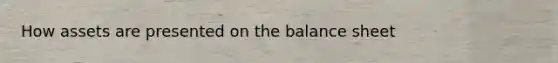 How assets are presented on the balance sheet