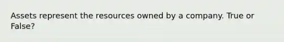 Assets represent the resources owned by a company. True or False?