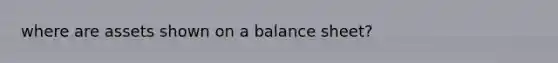 where are assets shown on a balance sheet?