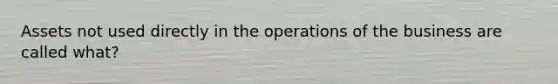 Assets not used directly in the operations of the business are called what?