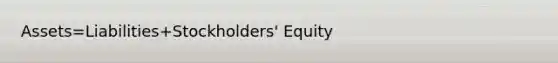 Assets=Liabilities+Stockholders' Equity