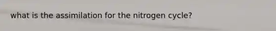 what is the assimilation for the nitrogen cycle?