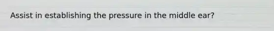 Assist in establishing the pressure in the middle ear?