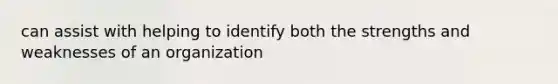 can assist with helping to identify both the strengths and weaknesses of an organization