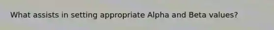 What assists in setting appropriate Alpha and Beta values?