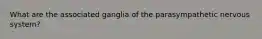 What are the associated ganglia of the parasympathetic nervous system?