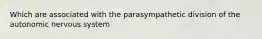 Which are associated with the parasympathetic division of the autonomic nervous system