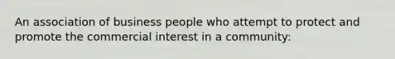 An association of business people who attempt to protect and promote the commercial interest in a community: