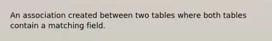 An association created between two tables where both tables contain a matching field.