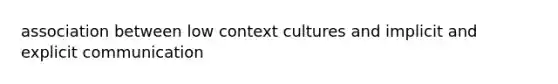 association between low context cultures and implicit and explicit communication