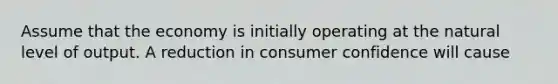 Assume that the economy is initially operating at the natural level of output. A reduction in consumer confidence will cause