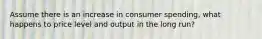 Assume there is an increase in consumer spending, what happens to price level and output in the long run?