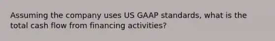 Assuming the company uses US GAAP standards, what is the total cash flow from financing activities?