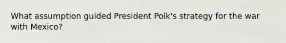 What assumption guided President Polk's strategy for the war with Mexico?