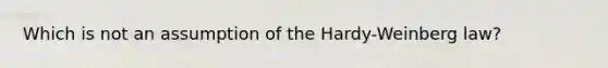 Which is not an assumption of the Hardy-Weinberg law?