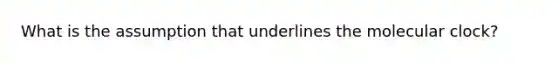 What is the assumption that underlines the molecular clock?