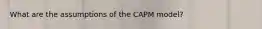 What are the assumptions of the CAPM model?