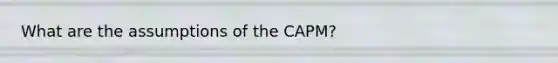 What are the assumptions of the CAPM?