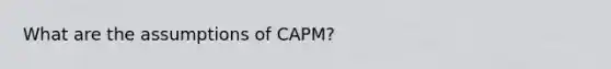 What are the assumptions of CAPM?