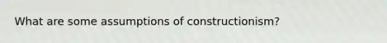 What are some assumptions of constructionism?