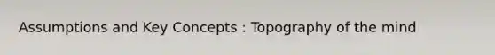 Assumptions and Key Concepts : Topography of the mind