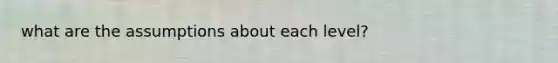 what are the assumptions about each level?
