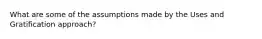 What are some of the assumptions made by the Uses and Gratification approach?