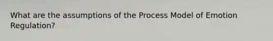 What are the assumptions of the Process Model of Emotion Regulation?