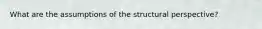 What are the assumptions of the structural perspective?