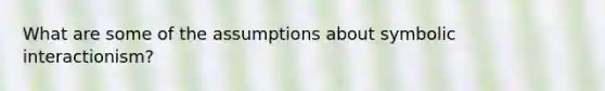 What are some of the assumptions about symbolic interactionism?