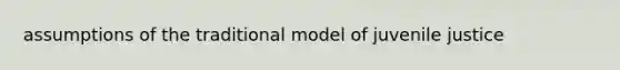 assumptions of the traditional model of juvenile justice