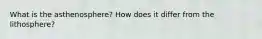 What is the asthenosphere? How does it differ from the lithosphere?