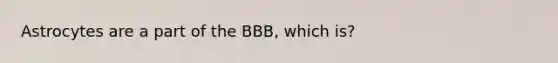 Astrocytes are a part of the BBB, which is?