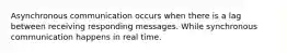 Asynchronous communication occurs when there is a lag between receiving responding messages. While synchronous communication happens in real time.