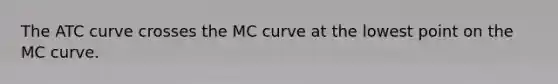 The ATC curve crosses the MC curve at the lowest point on the MC curve.