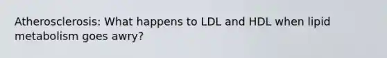 Atherosclerosis: What happens to LDL and HDL when lipid metabolism goes awry?