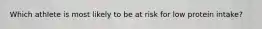 Which athlete is most likely to be at risk for low protein intake?